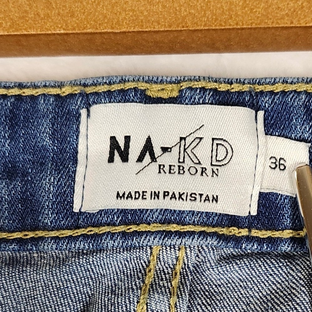 NA-KD Reborn Denim Jeans High Rise Straight Leg Blue Size 36‎ - Picture 6 of 10